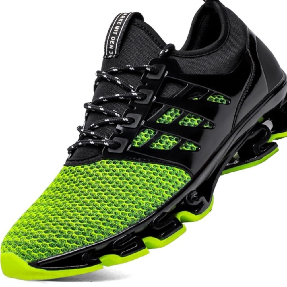 Skdoiul Green and Black Athletic Shoes